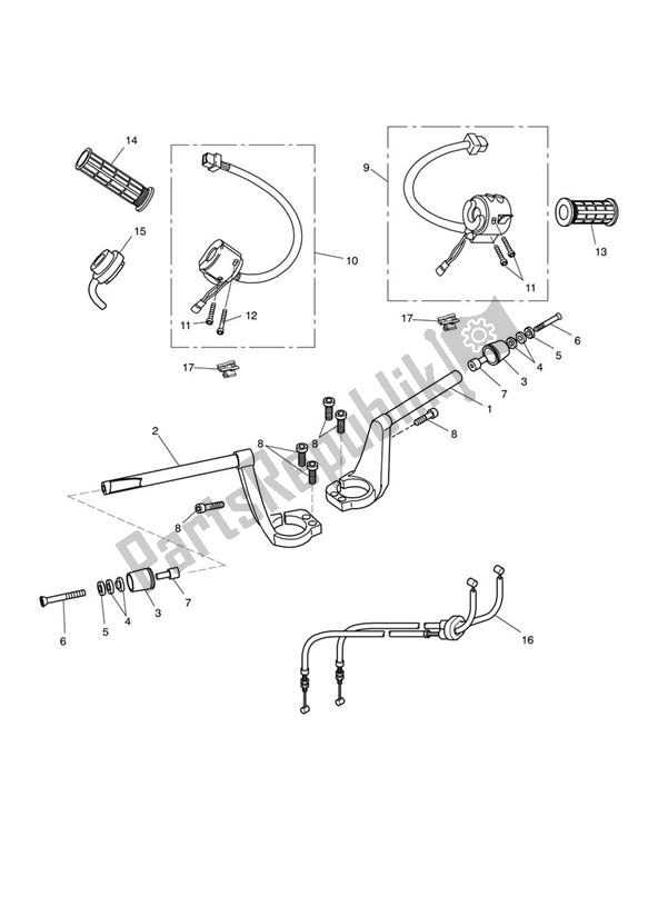 Todas las partes para Manillares E Interruptores de Triumph Sprint ST VIN: 208167 > 1050 2005 - 2010