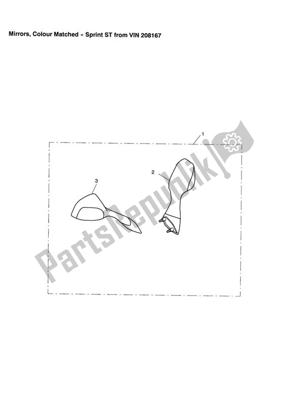 Tutte le parti per il Mirrors, Colour Matched - Sprint St From Vin 208167 del Triumph Sprint ST VIN: 208167 > 1050 2005 - 2010