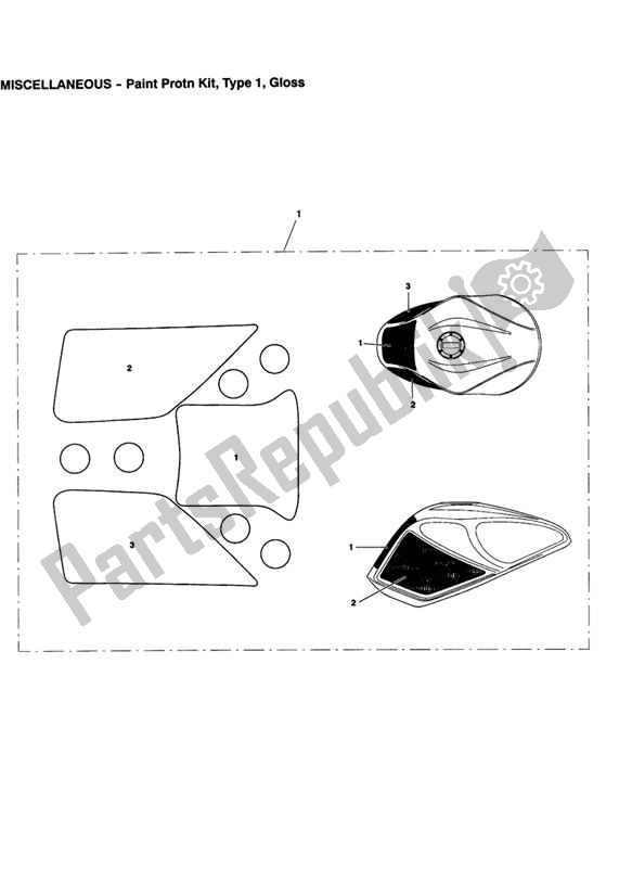 All parts for the Pnt Protn Kit, Type 1, Gloss of the Triumph Sprint ST VIN: 208167 > 1050 2005 - 2010