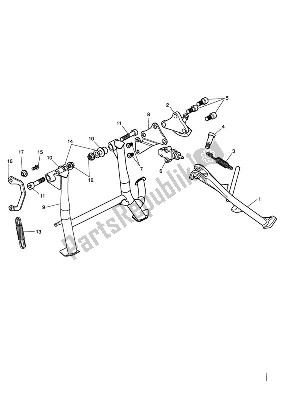 Tutte le parti per il Sidestand & Centrestand del Triumph Sprint ST VIN: 208167 > 1050 2005 - 2010