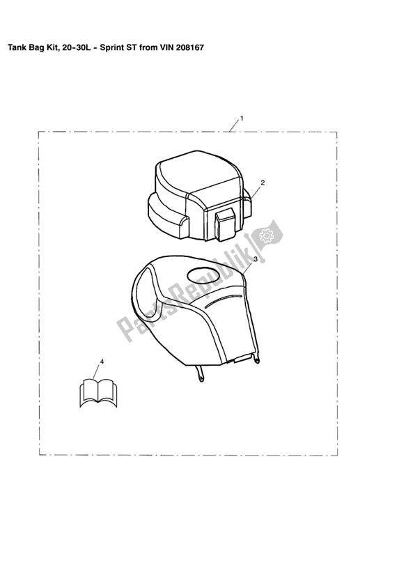 Todas las partes para Tank Bag Kit, 20-30l de Triumph Sprint ST VIN: 208167 > 1050 2005 - 2010