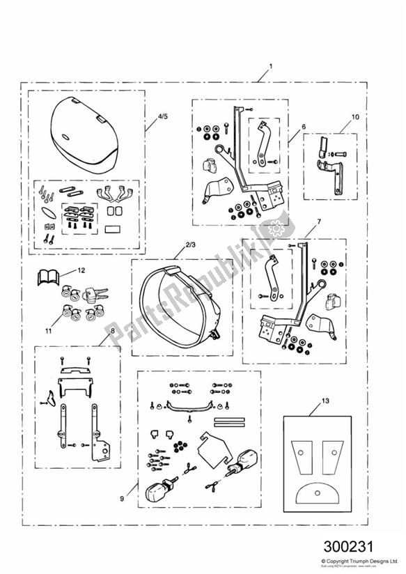 Todas las partes para 2 Box Pannier System de Triumph Sprint ST VIN: > 139276 955 1999 - 2001