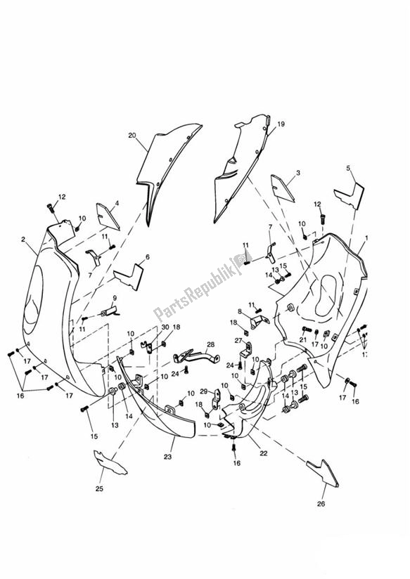 Toutes les pièces pour le Bodywork - Lower Fairings du Triumph Sprint ST VIN: > 139276 955 1999 - 2001