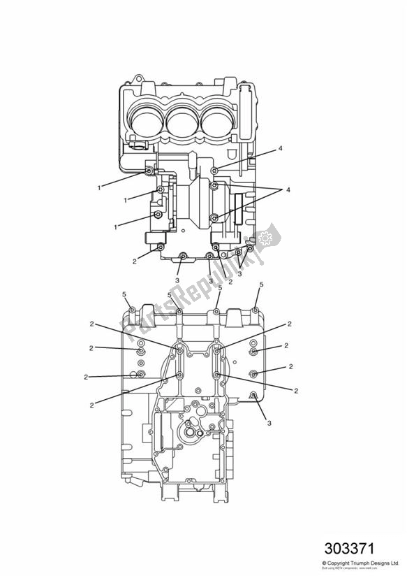 Todas las partes para Crankcase Fixings de Triumph Sprint ST VIN: > 139276 955 1999 - 2001