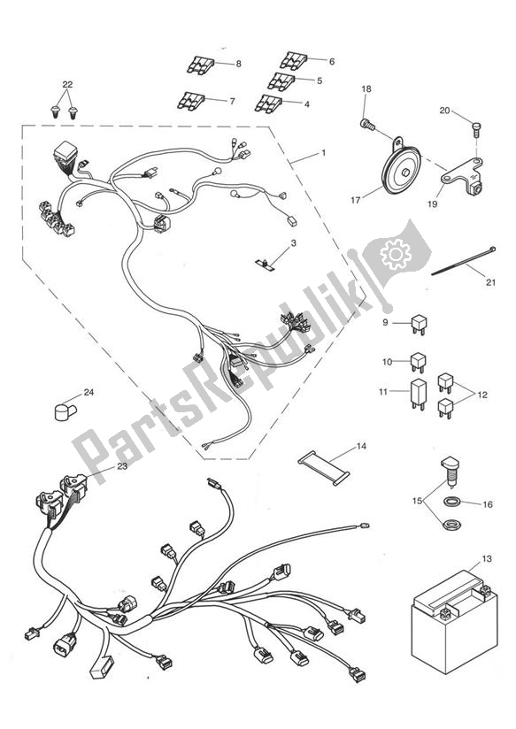 Todas las partes para Electrical Equipment 89737 > de Triumph Sprint ST VIN: > 139276 955 1999 - 2001