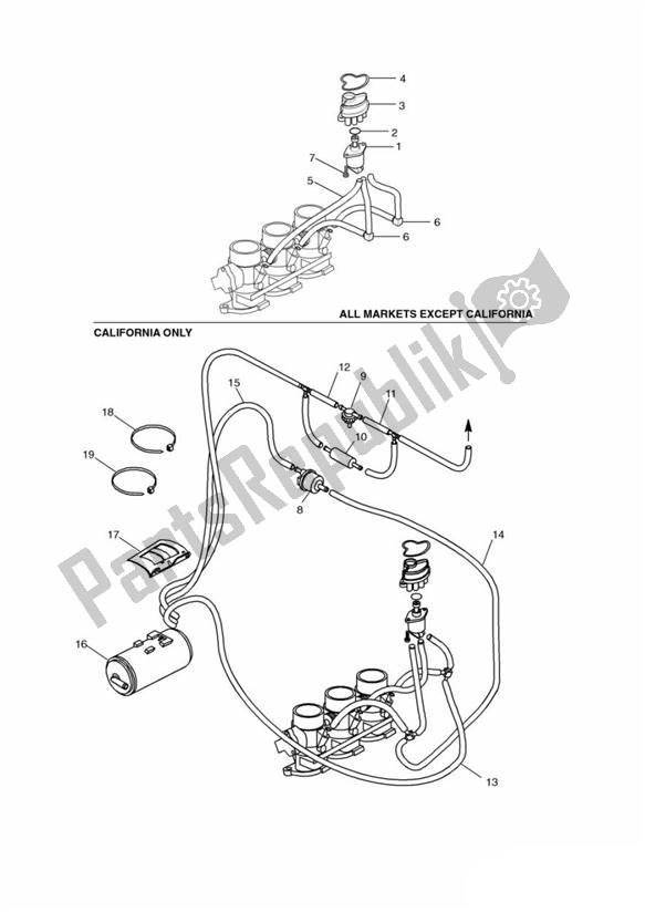 Todas las partes para Evaporative Loss Equipment Eng No 92883 > de Triumph Sprint ST VIN: > 139276 955 1999 - 2001