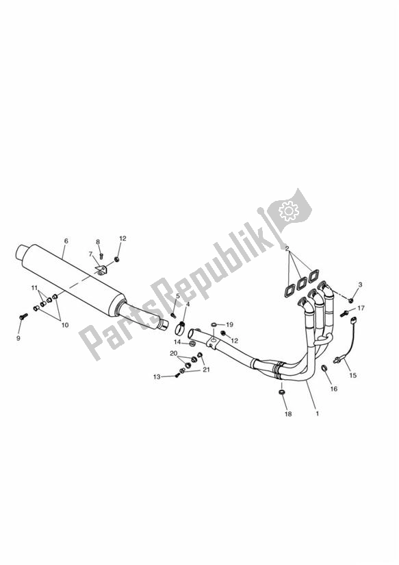 Todas las partes para Sistema De Escape de Triumph Sprint ST VIN: > 139276 955 1999 - 2001