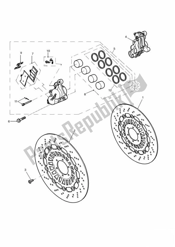 Todas las partes para Front Brake Caliper And Disc de Triumph Sprint ST VIN: > 139276 955 1999 - 2001