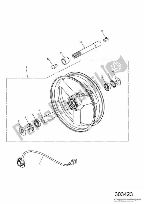 Todas las partes para Rueda Delantera de Triumph Sprint ST VIN: > 139276 955 1999 - 2001