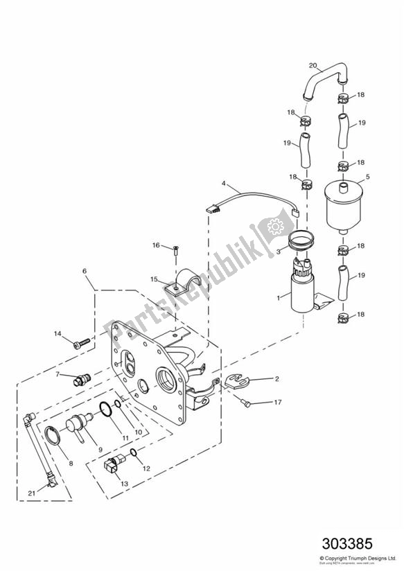 Todas las partes para Fuel Pump And Filters de Triumph Sprint ST VIN: > 139276 955 1999 - 2001