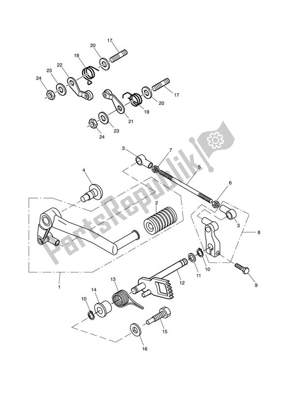 All parts for the Gear Change Mechanism of the Triumph Sprint ST VIN: > 139276 955 1999 - 2001