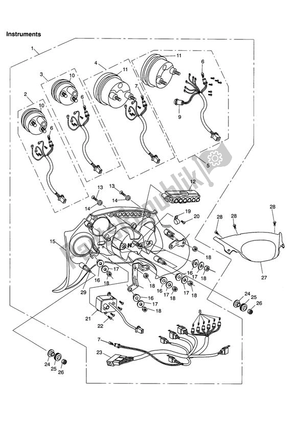 Toutes les pièces pour le Instruments du Triumph Sprint ST VIN: > 139276 955 1999 - 2001