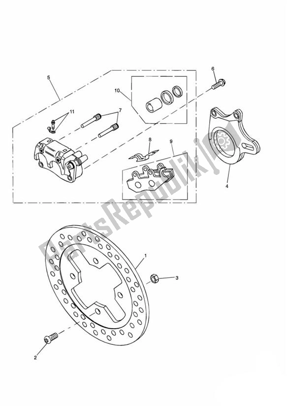 Todas las partes para Rear Brake Disc And Caliper de Triumph Sprint ST VIN: > 139276 955 1999 - 2001