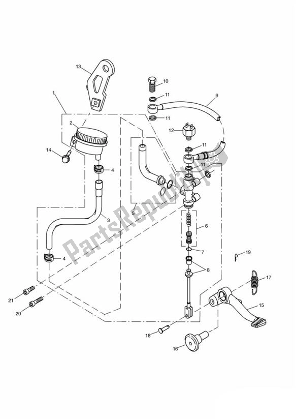 Todas las partes para Cilindro Maestro Del Freno Trasero de Triumph Sprint ST VIN: > 139276 955 1999 - 2001