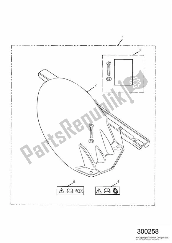 Todas las partes para Rear Hugger Kit de Triumph Sprint ST VIN: > 139276 955 1999 - 2001