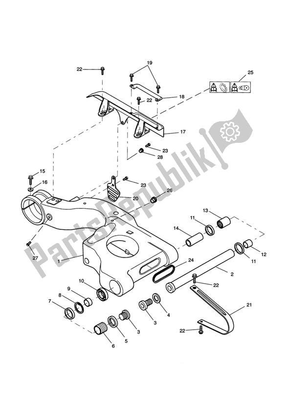 Todas las partes para Brazo Oscilante de Triumph Sprint ST VIN: > 139276 955 1999 - 2001