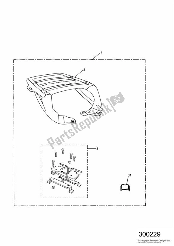 Todas las partes para Top Rack Kit de Triumph Sprint ST VIN: > 139276 955 1999 - 2001