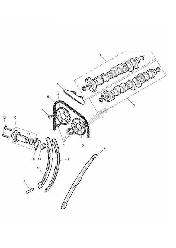 Todas las partes para Camshaft & Camshaft Drive Eng No 493833 > Eng No 503518 de Triumph Street Triple 675 2010 - 2012