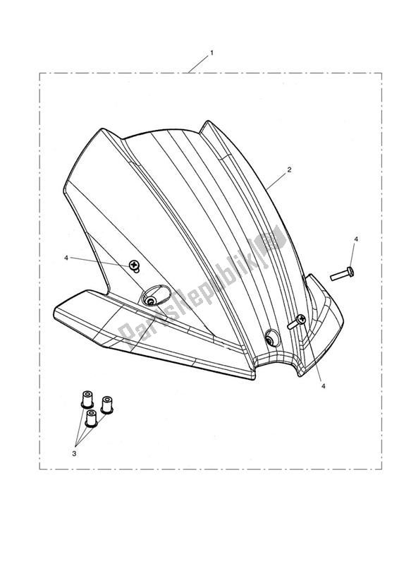 Tutte le parti per il Flyscreen Visor Kit - 480782 > del Triumph Street Triple 675 2010 - 2012