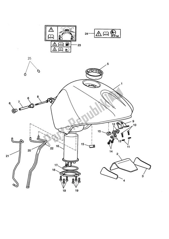 Tutte le parti per il Fuel Tank, Fuel Pump & Fittings - 388958> Black Tanks; 389423> Green Tanks; 3888 del Triumph Street Triple 675 2010 - 2012