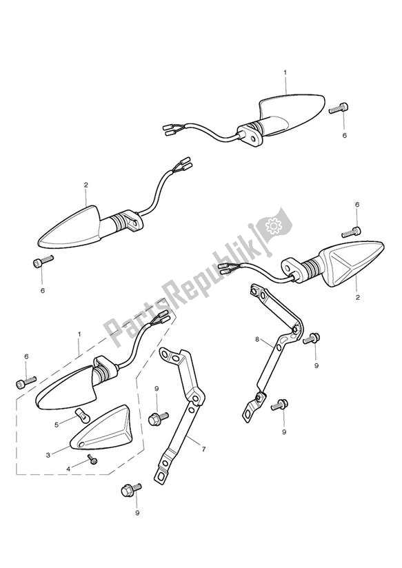 Todas las partes para Indicadores de Triumph Street Triple 675 2010 - 2012