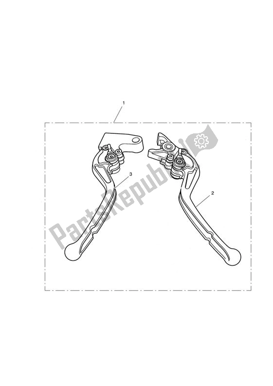 All parts for the Lever Kit, Adj, Std, Long of the Triumph Street Triple 675 2010 - 2012