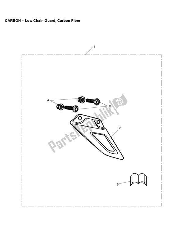 All parts for the Low Chain Guard, Carbon Fibre of the Triumph Street Triple 675 2010 - 2012