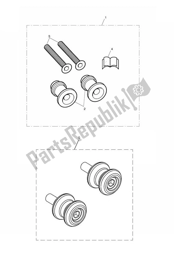 Tutte le parti per il Paddock Stand Bobbin Kits del Triumph Street Triple 675 2010 - 2012