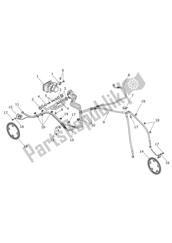 All parts for the Abs Components of the Triumph Street Triple VIN 560477 > 675 2013 - 2016