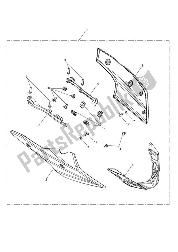 All parts for the Bellypan Kit of the Triumph Street Triple VIN 560477 > 675 2013 - 2016