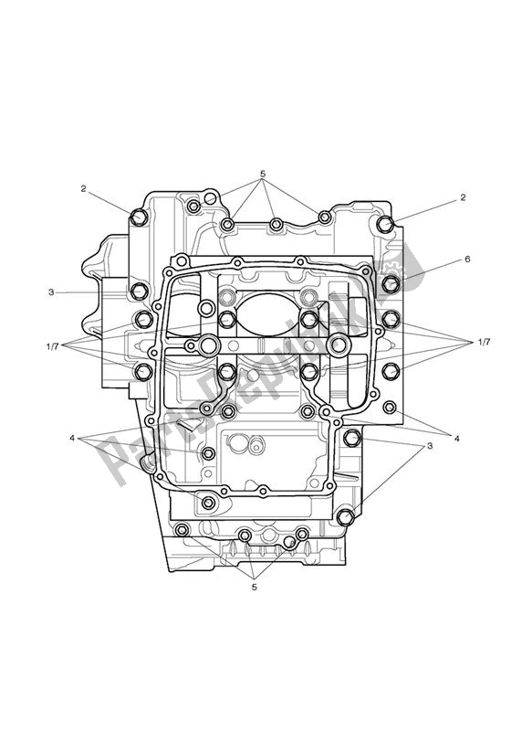 All parts for the Crankcase Bolts of the Triumph Street Triple VIN 560477 > 675 2013 - 2016