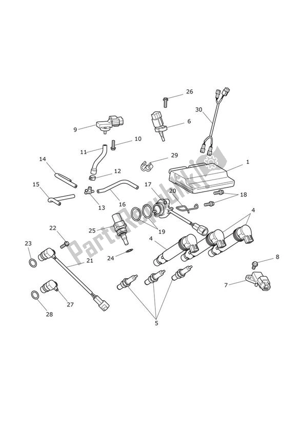 Toutes les pièces pour le Système De Gestion Moteur du Triumph Street Triple VIN 560477 > 675 2013 - 2016