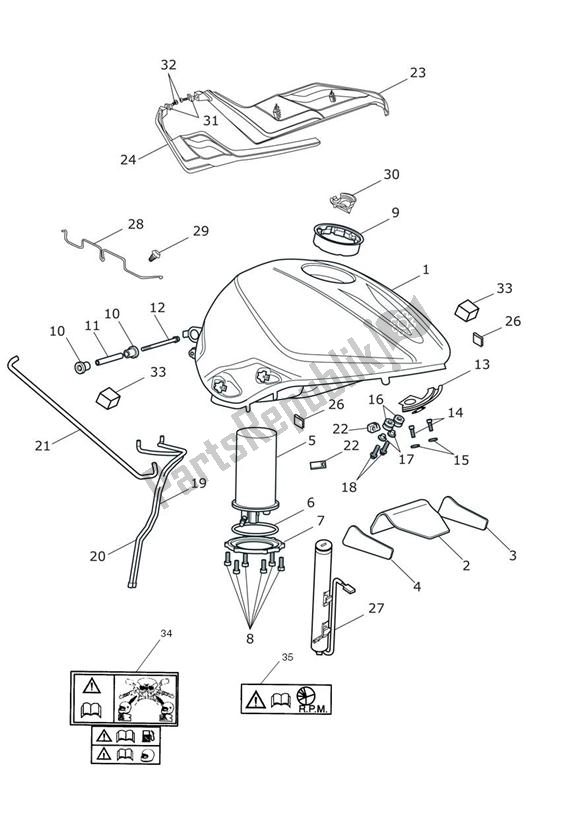 All parts for the Fuel Tank, Fuel Pump & Fittings of the Triumph Street Triple VIN 560477 > 675 2013 - 2016