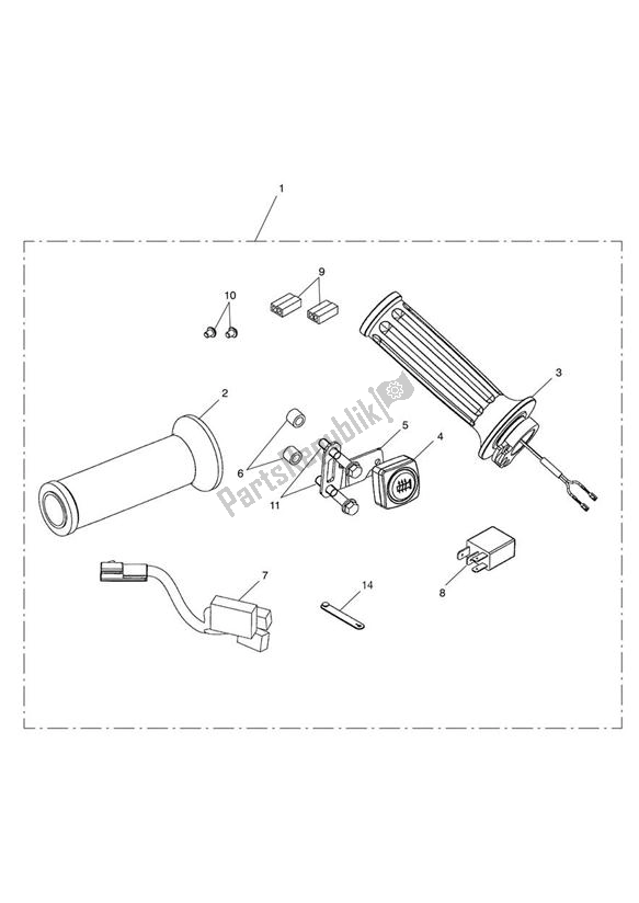 Todas las partes para Heated Grips Kit de Triumph Street Triple VIN 560477 > 675 2013 - 2016