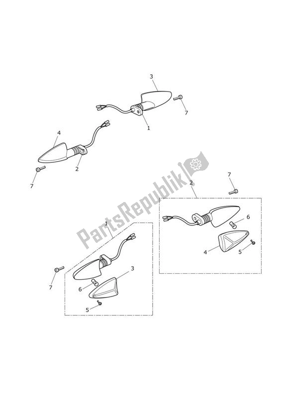 All parts for the Indicators of the Triumph Street Triple VIN 560477 > 675 2013 - 2016