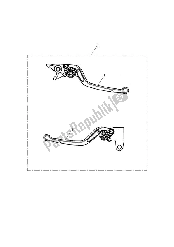 All parts for the Lever Kit, Adj, Std, Long of the Triumph Street Triple VIN 560477 > 675 2013 - 2016