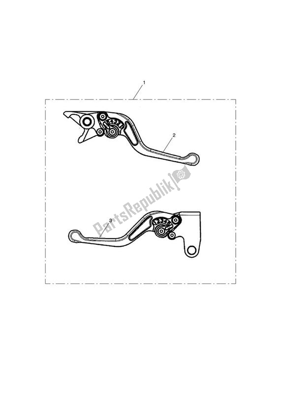 Alle onderdelen voor de Lever Kit, Adj, Std, Short van de Triumph Street Triple VIN 560477 > 675 2013 - 2016