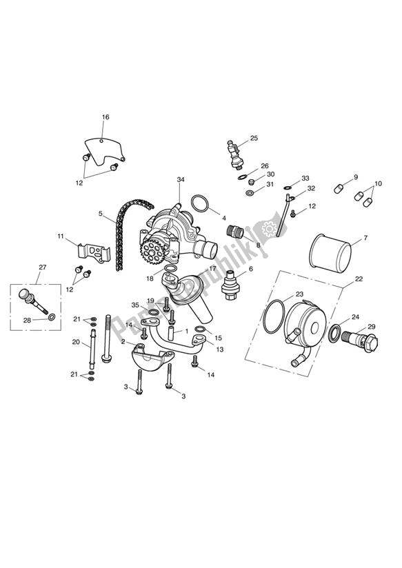 Todas las partes para Accionamiento De Bomba De Aceite de Triumph Street Triple VIN 560477 > 675 2013 - 2016