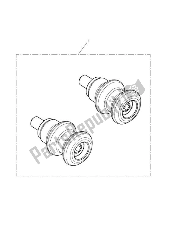 All parts for the Paddock Stand Bobbin Kit, Black of the Triumph Street Triple VIN 560477 > 675 2013 - 2016