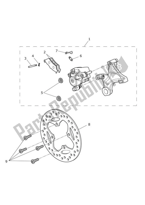 All parts for the Rear Brake & Disc of the Triumph Street Triple VIN 560477 > 675 2013 - 2016