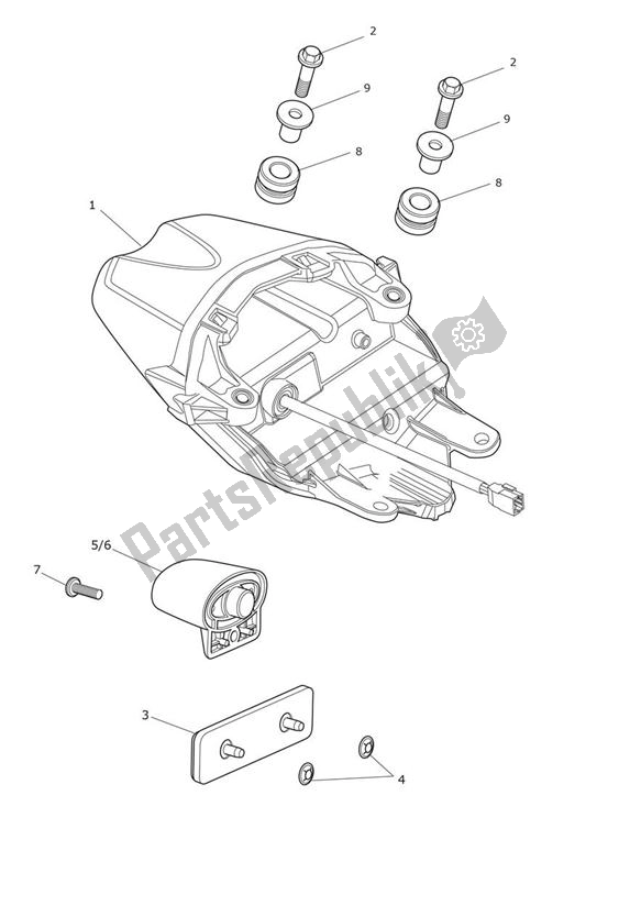 Todas las partes para Luz Trasera de Triumph Street Triple VIN 560477 > 675 2013 - 2016