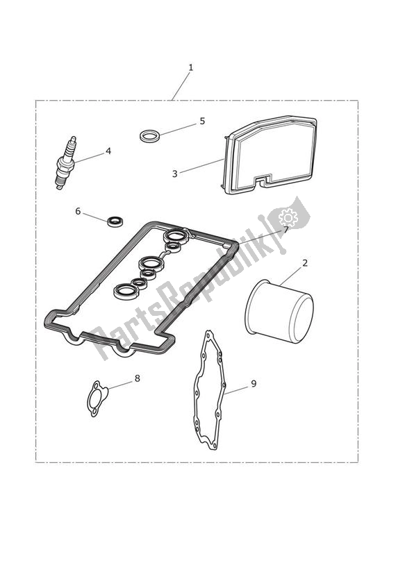 All parts for the Service Kits of the Triumph Street Triple VIN 560477 > 675 2013 - 2016