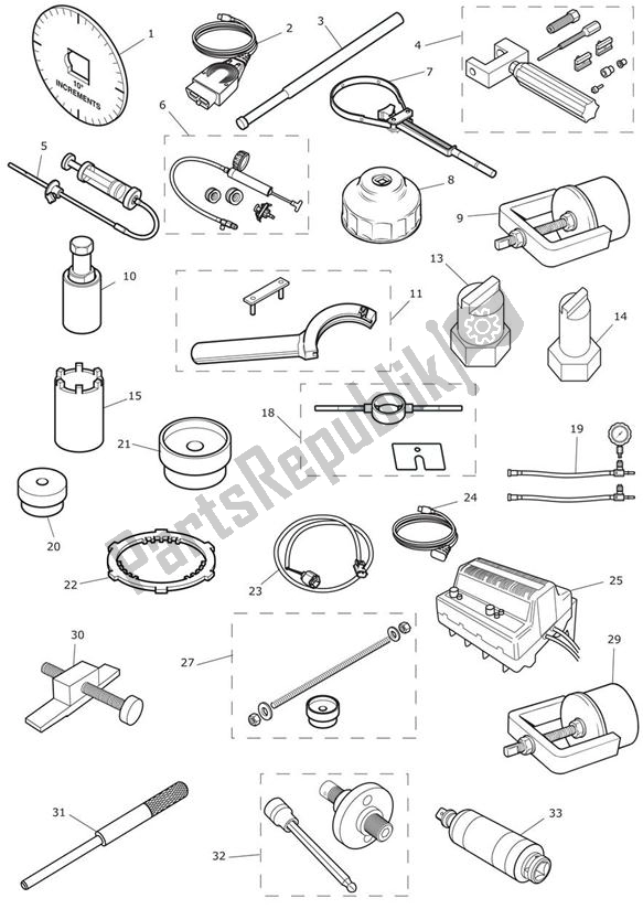 All parts for the Service Tools of the Triumph Street Triple VIN 560477 > 675 2013 - 2016