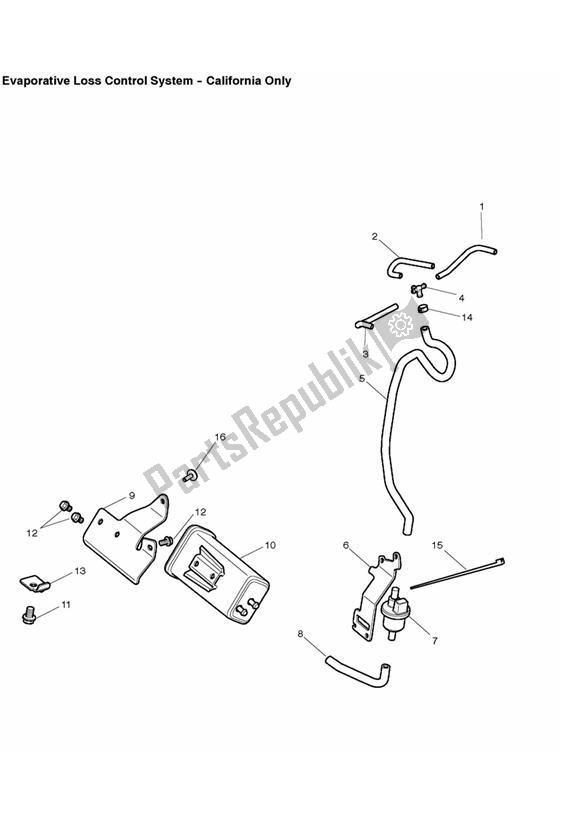 Todas las partes para Sistema De Control De Pérdida Por Evaporación - Solo California de Triumph Street Triple R 675 2010 - 2012