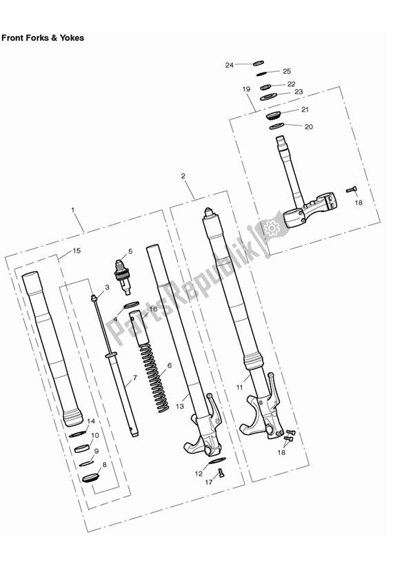 Todas las partes para Horquillas Delanteras Y Yugos de Triumph Street Triple R 675 2010 - 2012