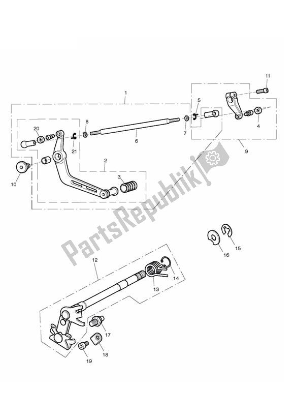 Wszystkie części do Mechanizm Zmiany Biegów Triumph Street Triple R 675 2010 - 2012