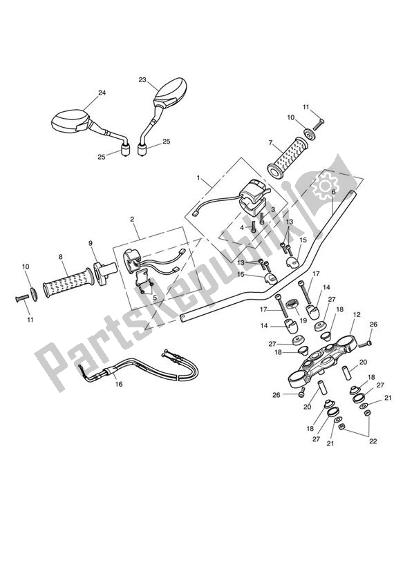 Alle onderdelen voor de Sturen & Schakelaars van de Triumph Street Triple R 675 2010 - 2012