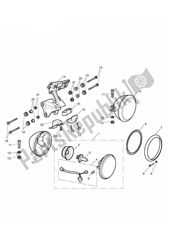 Wszystkie części do Headlight Assembly > 482181 Triumph Street Triple R 675 2010 - 2012