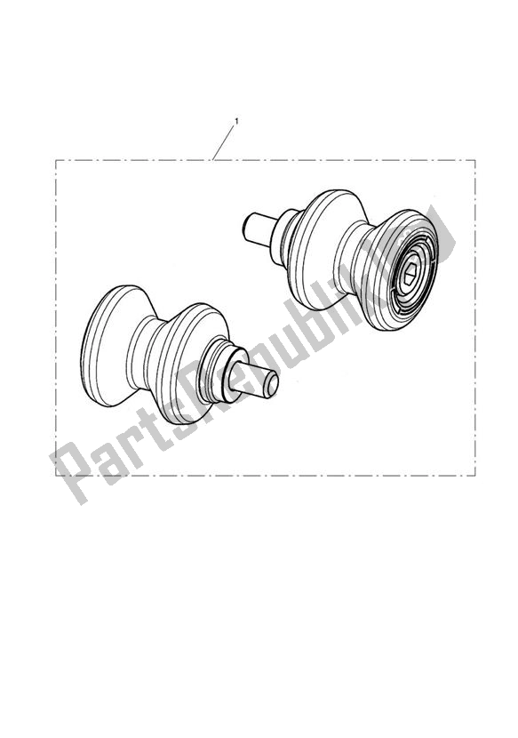 All parts for the Paddock Stand Bobbin Kit, Type 1 of the Triumph Street Triple R 675 2010 - 2012