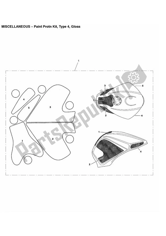 Wszystkie części do Paint Protn Kit, Type 4, Gloss Triumph Street Triple R 675 2010 - 2012